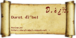 Durst Ábel névjegykártya