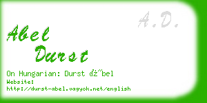 abel durst business card